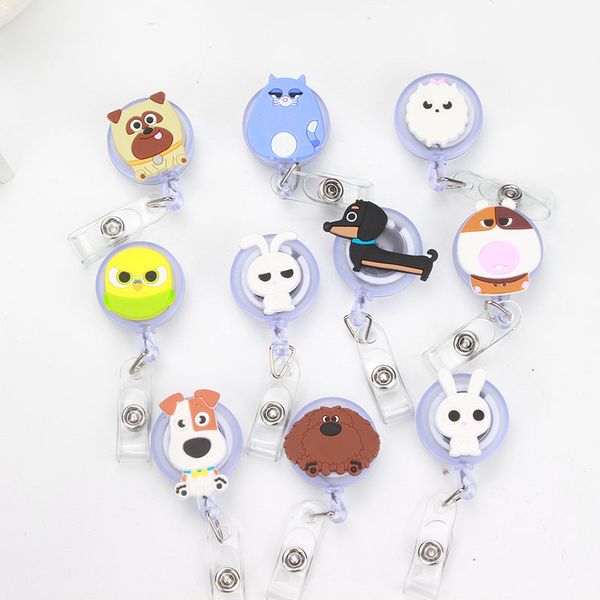 Acheter Nouveau Dessin Animé Chien Oiseau Chat Mélange Rétractable Pull Badge Bobine Id Lanyette Nom Tag Carte Badge Titulaire Bobines Pour Enfants