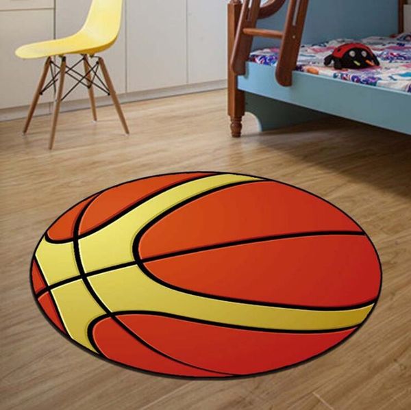 

60/80cm round carpets sport basketball print carpet anti-slip rugs computer chair mat home decor floor mat for kids room