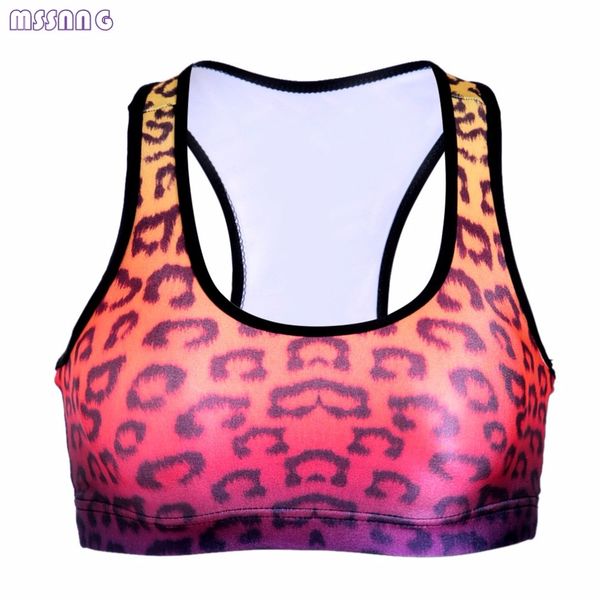 

mssnng leopard print printing yoga bra summer women sports underwear fast drying gym fitness yoga sports bra, White;black
