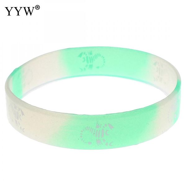 

12mm glow in the dark star 10pcs/bag mixed colors scorpion pattern rubber wristband silicone luminous bracelet, Black