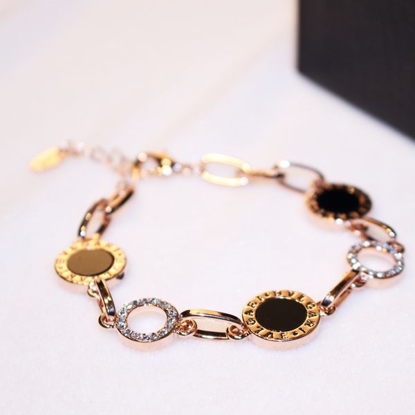 

New fashion exquisite big diamond ring bracelet temperament female brand design plated gold bracelet party holiday gift jewelry