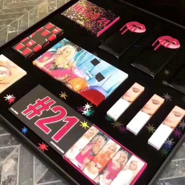 

2018 косметика 21-й день рождения коллекция привет 21 блеск для губ помада потягивая довольно тени для век лучшее качество бесплатная доставка 16 компл.