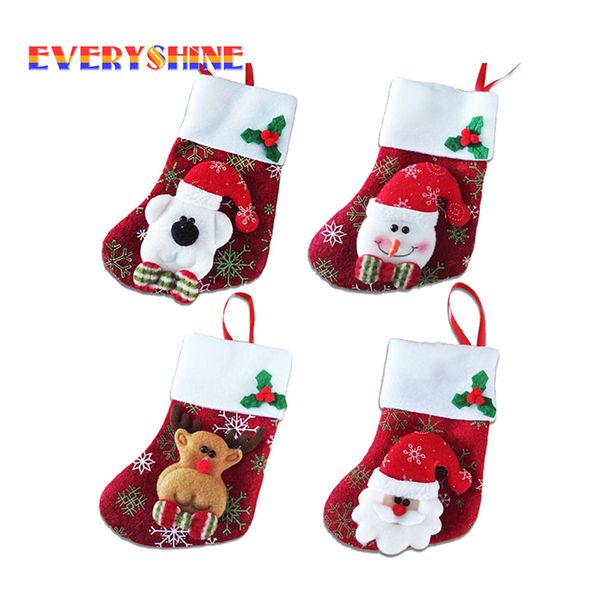 

2017 happy new year 6pcs/lot christmas decoration stocking children's gift bags christmas tree hanging ornaments pendants sd290