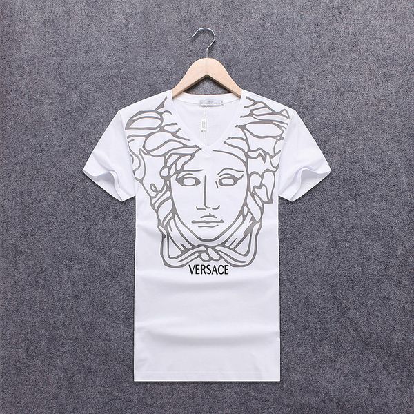 

Black V-Neck tee 2018 New Fashion Chest embroidery Wolf Men T shirt Short Sleeve Casual t-shirt Hipster Fractal Pattern tees Cool Tops #9022