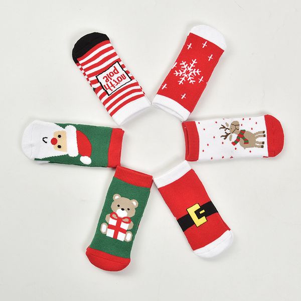 

newborn baby christmas socks boys girls cotton soft infant toddler kids christmas cartoon sock deer bear snowflake striped santa claus socks, Pink;yellow