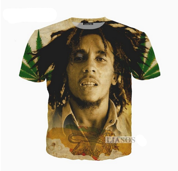 

2018 новая мода Мужчины / Женщины Rocksir BOB marley лето 3D футболка J085