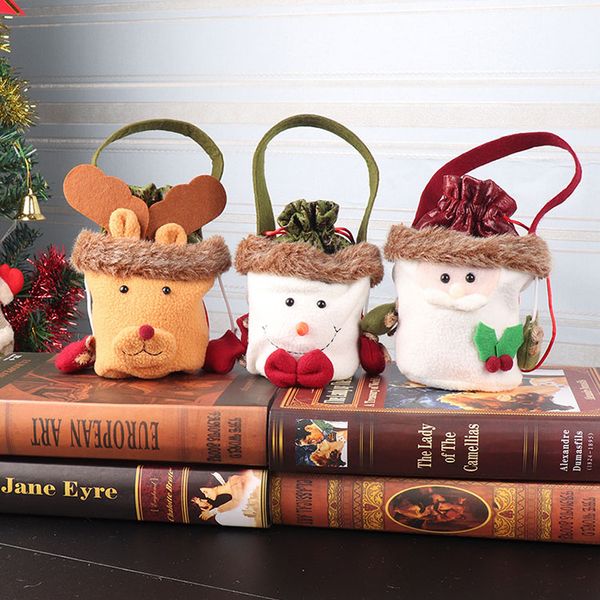 

christmas kids gift bag candy pocket santa claus snowman elk storage bag bracket xmas decor party supplies