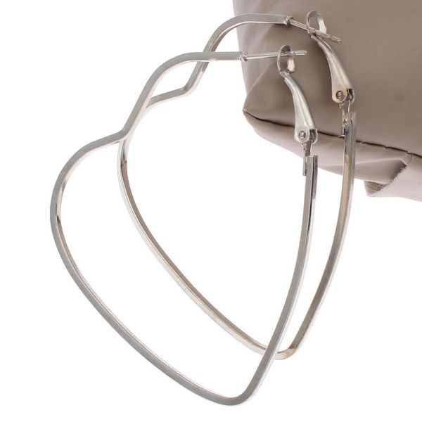 

whole salefashion simple smooth heart rhombus loop big circle hoop earrings for women girls lover jewelry large big hoop earrings, Golden;silver
