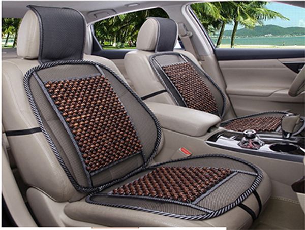 Auto Car Vehicle Wood Beaded Comfort Seat Cushion Cover With Net