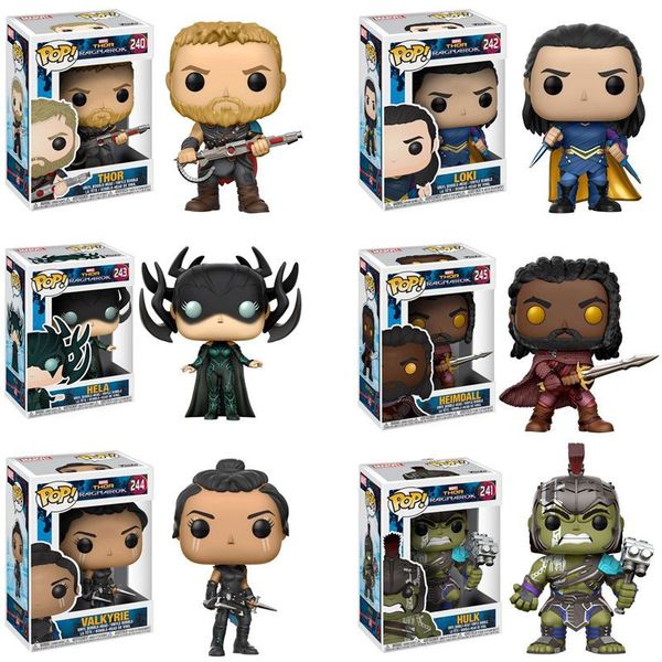 

funko pop thor ragnarok thor - gladiator suit, loki, hela masked, heimdall, valkyrie, hulk vinyl figure collectible model toy