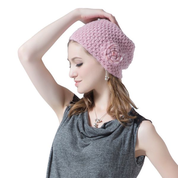 Winter Warm Head Wear Women Cashmere Knitted Hat Female Middle