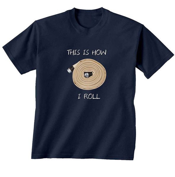 

this is how i roll fire hose firefighter t-shirt colour jurney print t-shirt, White;black