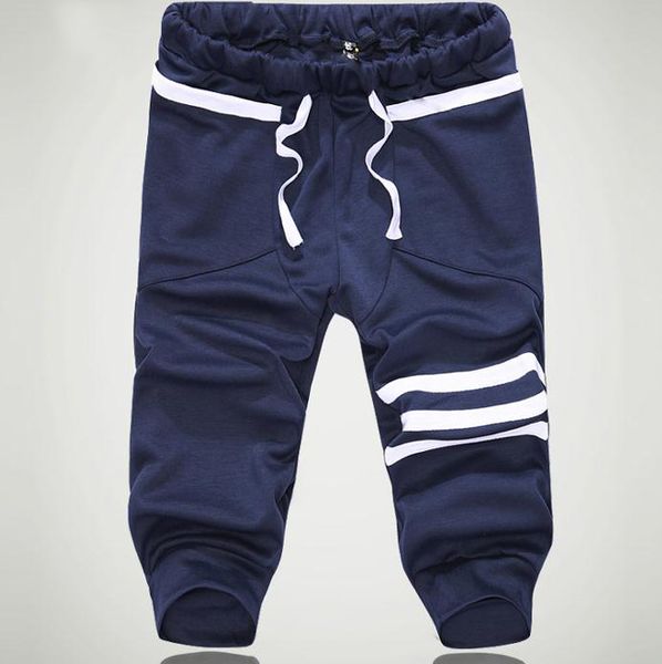 

новый 2018 лето обрезанные днища хип-хоп мужская повседневная свободные закрытый луч ноги брюки тонкий теленка бриджи брюки, White;black