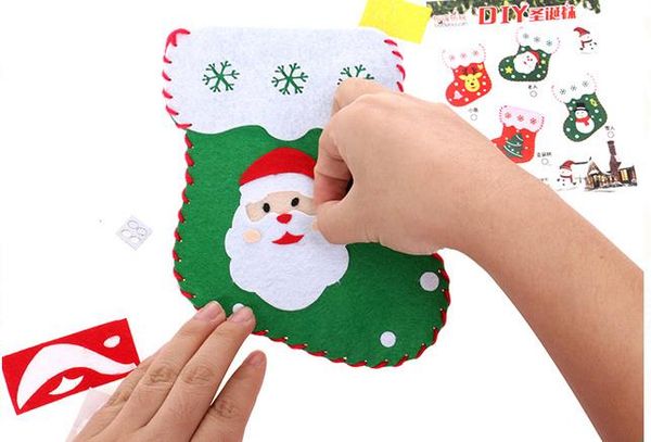 Handwork DIY Christmas Stocks Kindergarten Cartoon Handmade Gifts Candy
