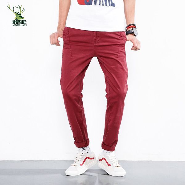 

spring summer classic men's elastic casual pants mens business dress slim fit jogger stretch long trousers male, Black