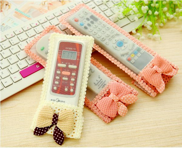 

lovely fabric lace tv remote control protect anti-dust fashion cute cover bags