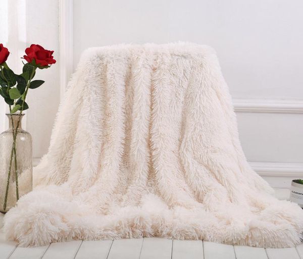 Супер мягкий длинный лохматый теплый плюшевый фланель одеяло Soffte облако бросить Qulit уютный искусственный мех покрывало путешествия одеяла декор Home decor 12 цветов
