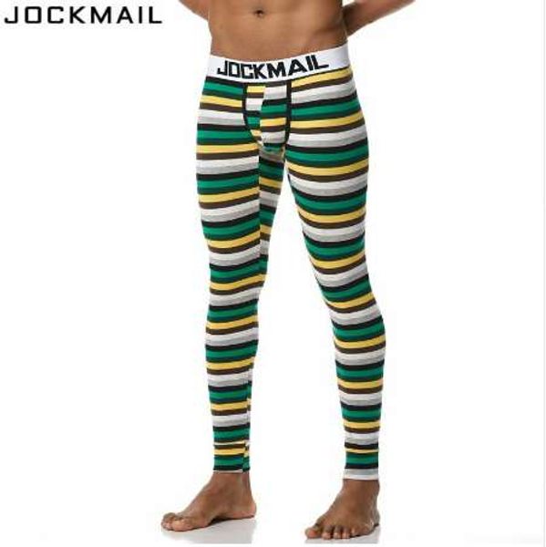 

jockmail new autumn and winter men long johns thermal underwear leggings pants cotton fashion stripes, Black;white