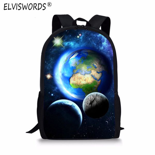 

elviswords fashion star universe space printing schoolbag for teenage girl canvas satchel back to school bag mochila escolar