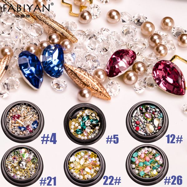 

nail art glitter caviar rhinestones crystal gems pearl accessories 3d tips diy design acrylic uv gel metal decoration manicure, Silver;gold