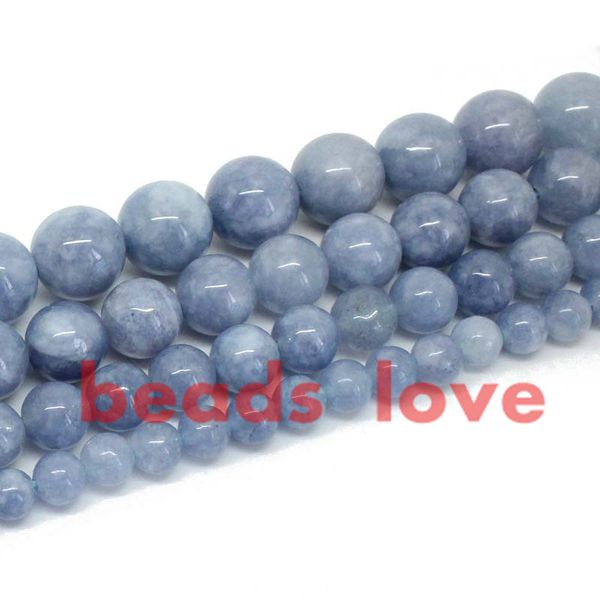 

natural stone beads angelite loose spacer beads for jewelry making 6 8 10 12mm strand 15" diy bracelet necklace -f00270