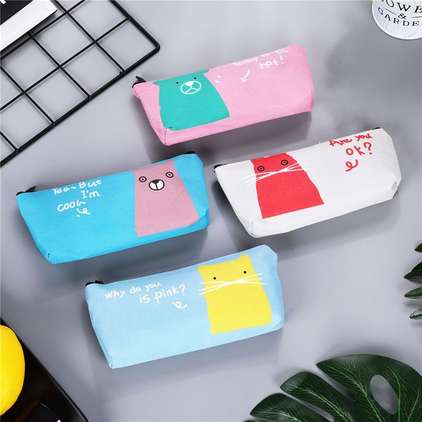 

cute school pen case fabric pencil bag etui a crayons cuir pencil pouch stifte tasche case school bag plumier scola 04993