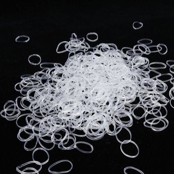 

600 pcs clear ponytail holder elastic rubber band hair ties ropes rings, Brown