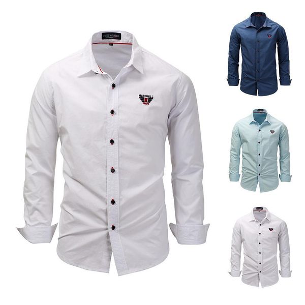 

men's casual long sleeve lightweight denim shirt 100% cotton button down dress shirts, White;black