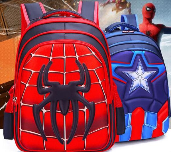 

baby backpack kids backpack Schoolbag Pupil Captain America Spider-Man Cartoon kids bags Boy Backpack Nylon Waterproof School Bags