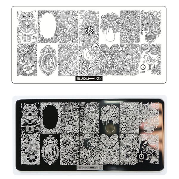 

zjoy pretty floral nail art decoration diy manicure stamping printing plate image stamps transfer stamping plate stencil #022, White