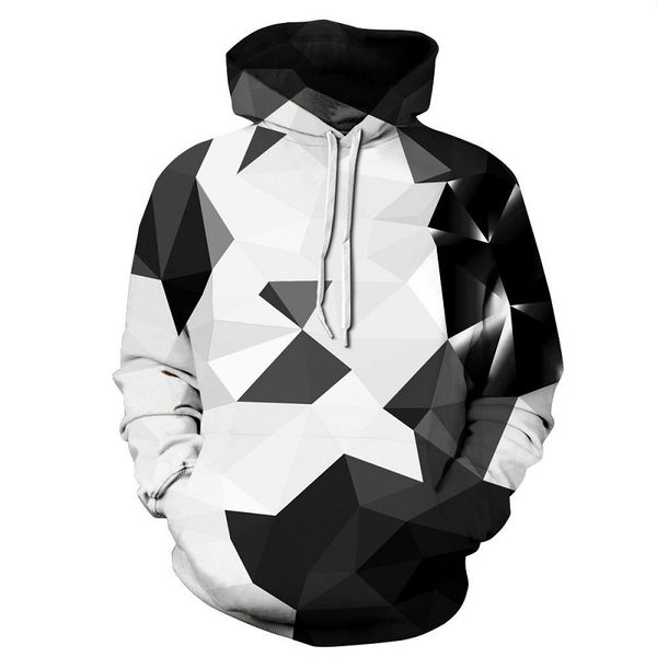

2018 new fashion 3d hooded sweatshirt colorful triangle combination print men/women space galaxy pullover hoodies sweatshirts, White;black