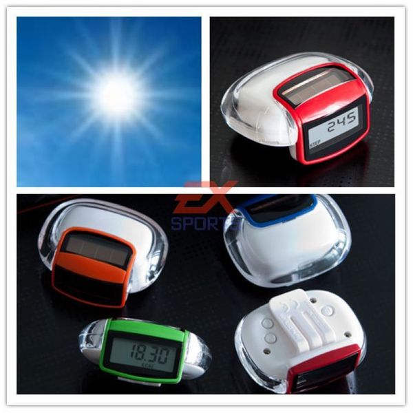 

200 pieces/lot step pedometer distance counter new solar energy power supply walking distance support pedometer