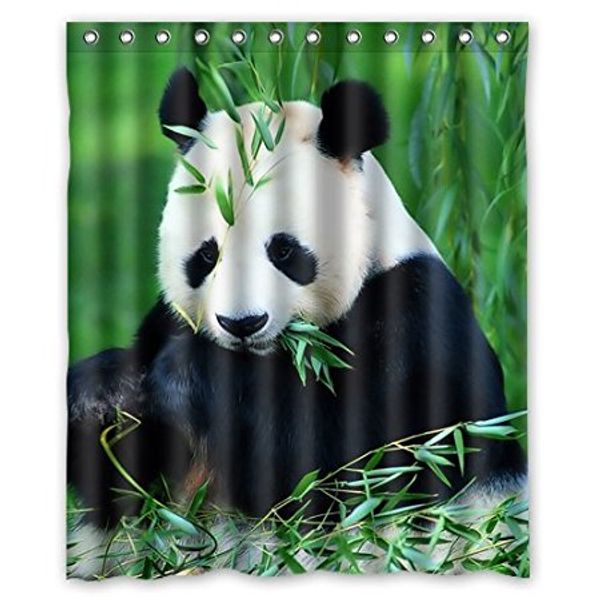 

custom bath curtains panda bamboo 160x180cm fabric bathroom accessories shower curtain with hooks