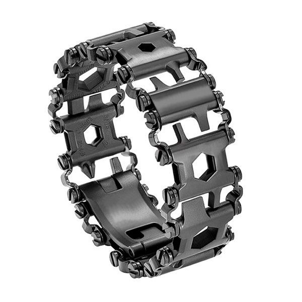 

ime tread multifunction stainless steel wear bracelet strap tool screwdriver can opener hex wrench combination 29 tools, Black