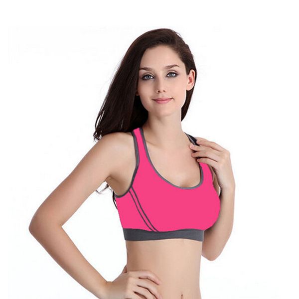 

women running seamless racerback back cross sports bra half-length underwear fitness clothes tennis vest camisole, White;black