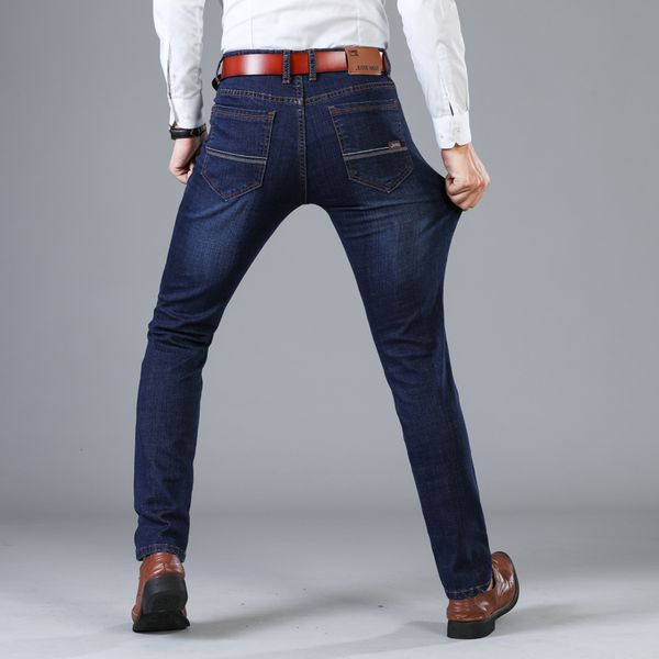 

2018 fashion men slim straight classic jeans spring autumn male denim pants overalls designer men jeans plus size, Blue
