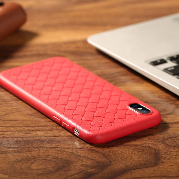 

factory wholesale for iphone 8 case grid weave heat dissipation mobile case tpu back cover phone case