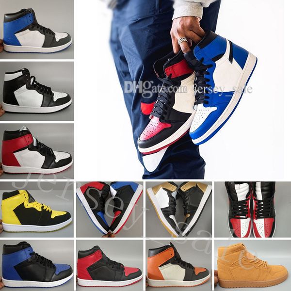 

new og 1 3 mens basketball shoes wheat gold bred toe chicago banned royal blue fragment unc sneakers sports trainers designer shoes