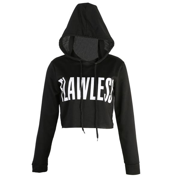 

2018 s- women coon and polyester casual long sleeve leer black white pullover hoodie