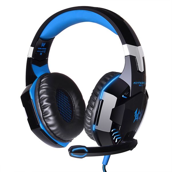 KOTION EACH G2000 Over-ear Game Gaming Cuffie Cuffie Auricolare Fascia con microfono Stereo Bass LED Light per PC Game 20 pz / lotto