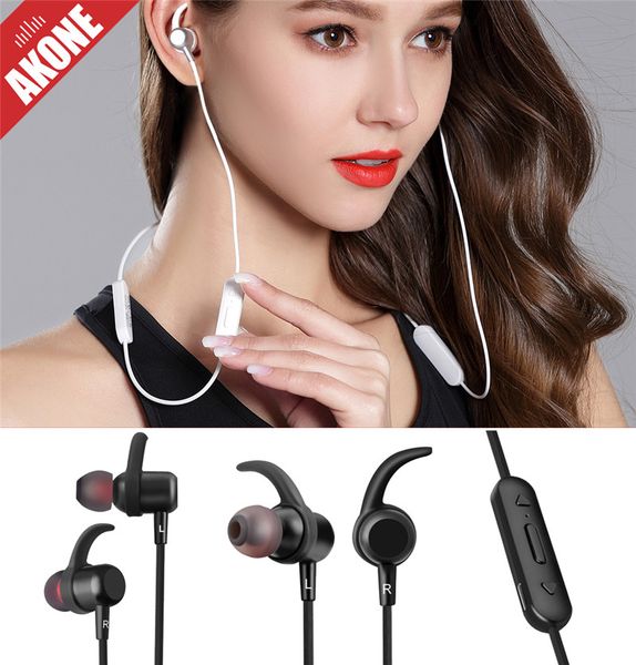 

akone bluetooth wireless sports headset dual battery super long standby in-ear headphone magnetic mega bass stereo earphone for iphone andro
