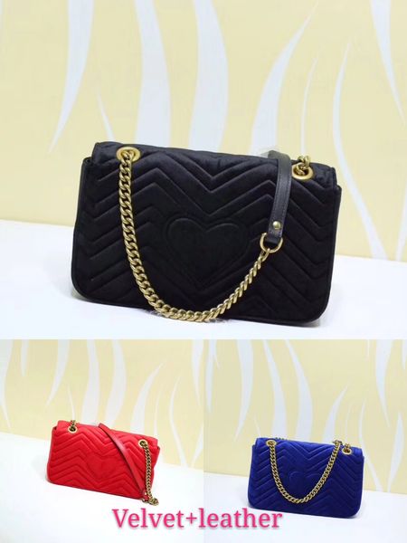 

Free shipping!Nice Velvet Bag Women Famous Shoulder Bags Real Leather Chain Cross body Bag Fashion Handbags Women Bags 446744 443497