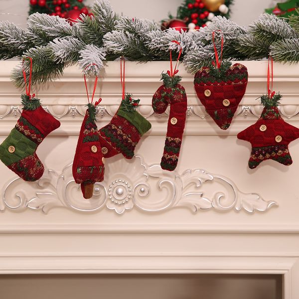 

christmas xmas ornament hanging stick heart boot glove star festival tree show window wall button scotish toy