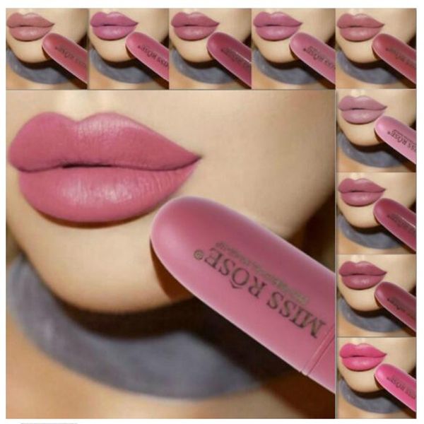 

miss rose waterproof velvet metallic matte lipstick cosmetic shimmer gillter nude red lipstick women gift