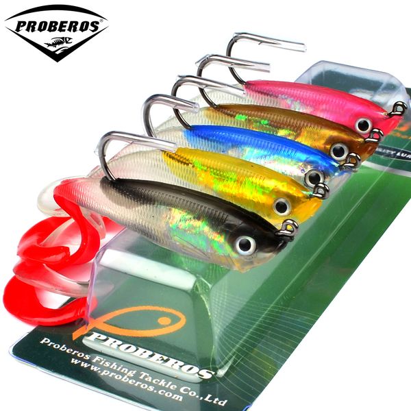 

5pcs soft bait with jig hook 5 color fishing lure 10cm-3.9" fishing bait 14.7g-0.52oz fishing tackle with lead catfishe artificial