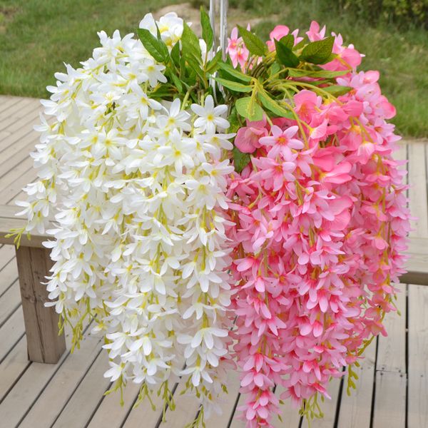 

wholesale-wholesale plants wisteria hang silk flowers artificial vine flower wedding home decor flores artificiales para decoracion hogar