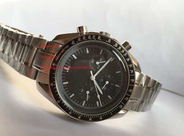 

factory supplier luxury wristwatches 42mm pre-owned 3510.50 stainless steel quartz chronograph black dial mens watch watches, Slivery;brown