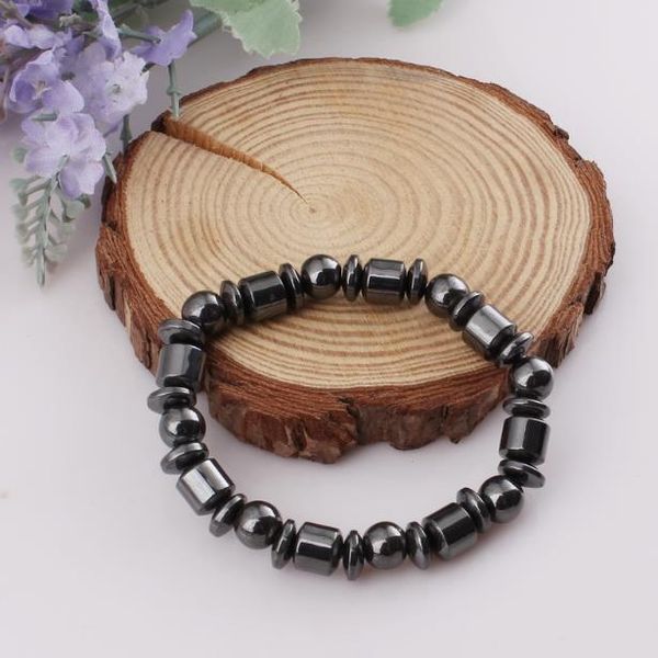 

fashion magnet bracelet with simple beaded elastic magnetic bracelet black magnetite healing bracelet ladies sell