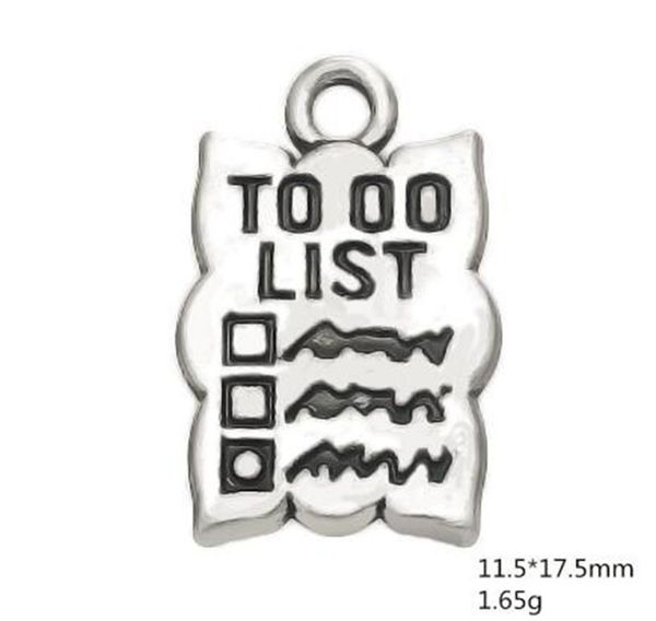 

2021 fashion alphabet to do list accessories engraved charm jewelry, Bronze;silver