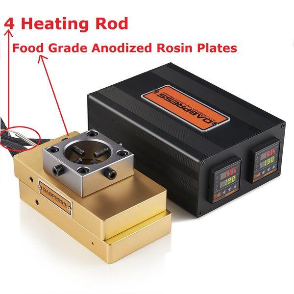 

4x7 inch rosin press dp-rp47 rosin press plates kits with pid temp controller box to pair 12-20 ton hydraulic rosin press